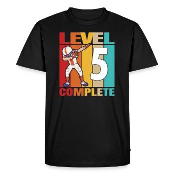 5th Football Birthday Level 5 Complete 5 Years Old - Men's Premium Organic T-Shirt - black - Front - Nico (187cm)