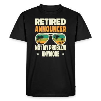 Hommes retraités Annonceur à la retraite Pas mon problème - T-shirt Premium bio Homme - noir - Devant - Nico (187cm)