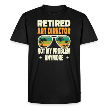 Hommes à la retraite Directeur artistique à la retraite Pas mon problème - T-shirt Premium bio Homme - noir - Devant - Nico (187cm)