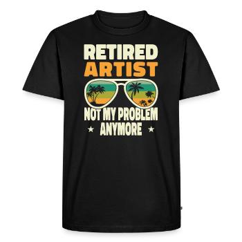 Hommes retraités Artiste à la retraite Plus mon problème - T-shirt Premium bio Homme - noir - Devant - Nico (187cm)
