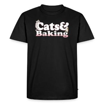 Cute Kawaii Cats And Baking Women's Cat and Baking - Men's Premium Organic T-Shirt - black - Front - Nico (187cm)