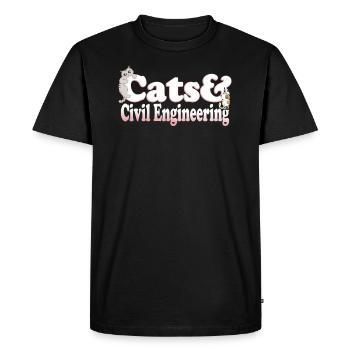 Chats mignons de Kawaii et chat féminin de génie civil - T-shirt Premium bio Homme - noir - Devant - Nico (187cm)