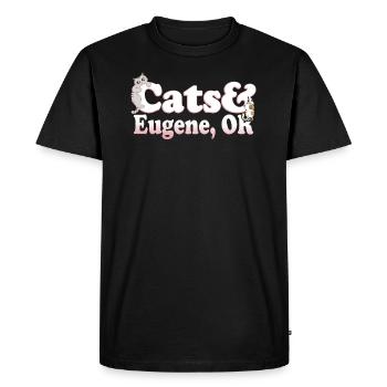 Cute Kawaii Cats And Eugene, OR Women's Cat and - Men's Premium Organic T-Shirt - black - Front - Nico (187cm)