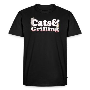 Chats mignons de Kawaii et griller le chat des femmes et - T-shirt Premium bio Homme - noir - Devant - Nico (187cm)