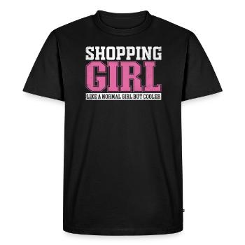 Fille de shopping pour femmes comme une fille normale mais plus cool - T-shirt Premium bio Homme - noir - Devant - Nico (187cm)