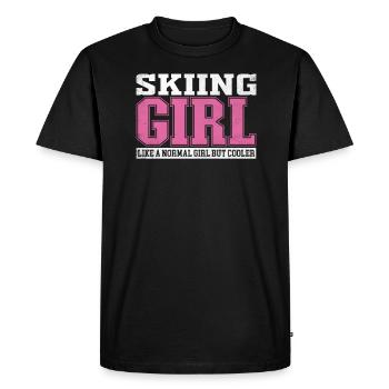 Fille de ski féminine comme une fille normale mais plus cool - T-shirt Premium bio Homme - noir - Devant - Nico (187cm)