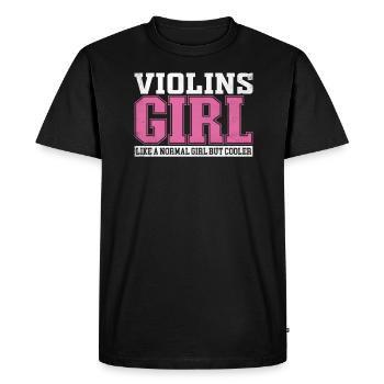 Femmes Violons Fille Comme Une Fille Normale Mais Plus Cool - T-shirt Premium bio Homme - noir - Devant - Nico (187cm)