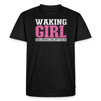 Fille éveillée des femmes comme une fille normale mais plus cool - T-shirt Premium bio Homme - noir - Devant - Nico (187cm)