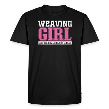 Femmes Tissage Fille Comme Une Fille Normale Mais Plus Cool - T-shirt Premium bio Homme - noir - Devant - Nico (187cm)