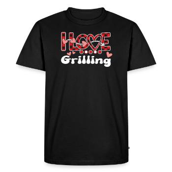 J'aime griller les filles griller - T-shirt Premium bio Homme - noir - Devant - Nico (187cm)