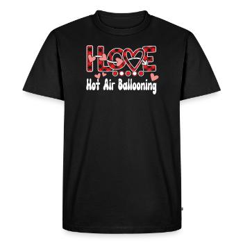 J'aime les filles en montgolfière - T-shirt Premium bio Homme - noir - Devant - Nico (187cm)