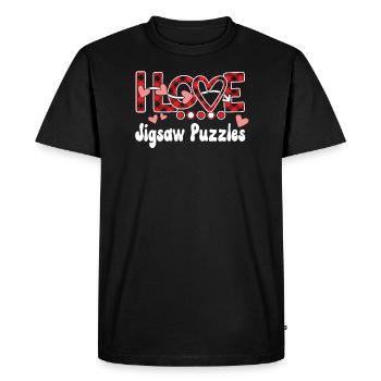 I Love Jigsaw Puzzles Girls Jigsaw Puzzles - Men's Premium Organic T-Shirt - black - Front - Nico (187cm)