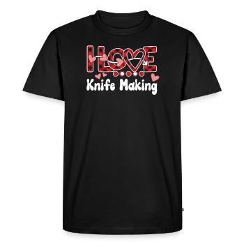 J'aime la fabrication de couteaux pour les filles - T-shirt Premium bio Homme - noir - Devant - Nico (187cm)