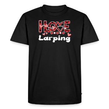 I Love Larping Girls Larping - Men's Premium Organic T-Shirt - black - Front - Nico (187cm)