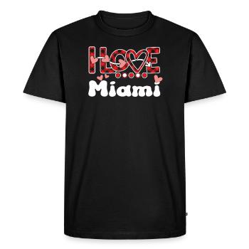 J'aime les filles de Miami Miami - T-shirt Premium bio Homme - noir - Devant - Nico (187cm)