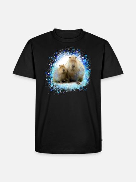 Capybara,Pig,Graffiti,Capybara,Duo - Men's Premium Organic T-Shirt - black