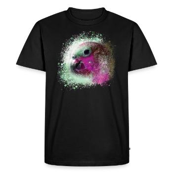 parrot, macaw, watercolor bird, graffiti,colorful - Men's Premium Organic T-Shirt - black - Front - Nico (187cm)