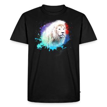 White Lion,Lion,Colorful,Graffiti,Painting - Men's Premium Organic T-Shirt - black - Front - Nico (187cm)