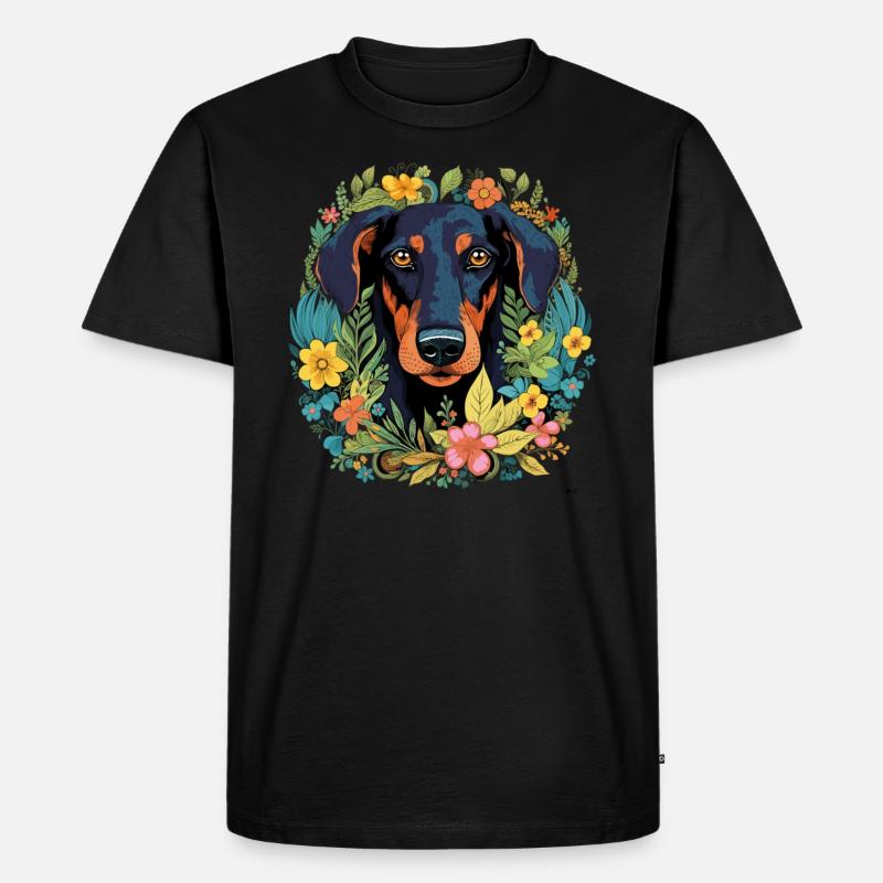 Dobermann Hund Geschenk - Männer Premium Bio T-Shirt - Schwarz