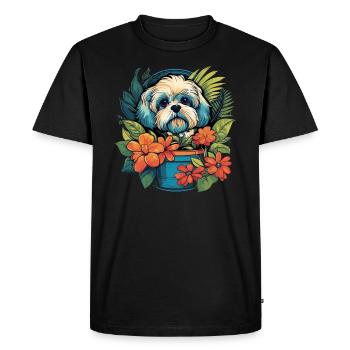 Cadeau de chien maltais - T-shirt Premium bio Homme - noir - Devant - Nico (187cm)