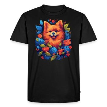 Cadeau de chien de Poméranie - T-shirt Premium bio Homme - noir - Devant - Nico (187cm)