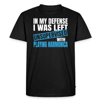Pour ma défense, je n’ai pas été supervisé en jouant - T-shirt Premium bio Homme - noir - Devant - Nico (187cm)