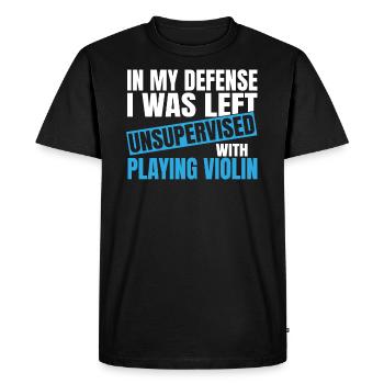 Pour ma défense, je n’ai pas été supervisé en jouant - T-shirt Premium bio Homme - noir - Devant - Nico (187cm)