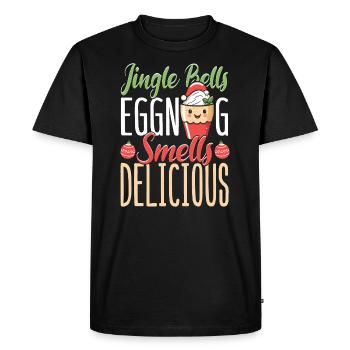 Jingle Bells Eggnog sent délicieux Hommes Femmes - T-shirt Premium bio Homme - noir - Devant - Nico (187cm)