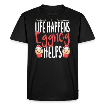La vie se passe Le lait de poule aide les hommes femmes la crème glacée - T-shirt Premium bio Homme - noir - Devant - Nico (187cm)
