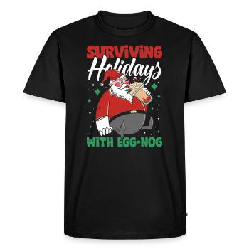 Survivre aux vacances avec la crème glacée Eggnog Men Women - T-shirt Premium bio Homme - noir - Devant - Nico (187cm)