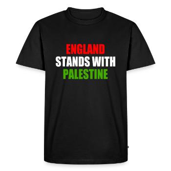 England stands with palestine - T-shirt Premium bio Homme - noir - Devant - Nico (187cm)