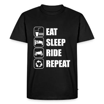 eat sleep ride - T-shirt Premium bio Homme - noir - Devant - Nico (187cm)