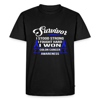 Survivor Colon Cancer Awareness T-shirt - T-shirt Premium bio Homme - noir - Devant - Nico (187cm)