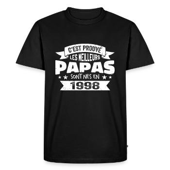 C'est Prouvé Les Meilleurs Papas Sont Nés En 1998 - T-shirt Premium bio Homme - noir - Devant - Nico (187cm)