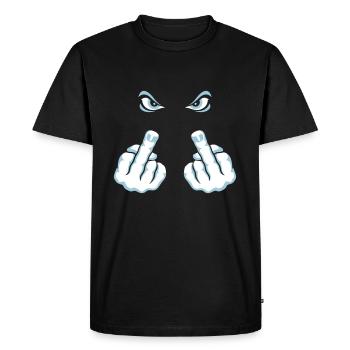 Doigt D'Honneur (Fuck Off / Fuck You) - T-shirt Premium bio Homme - noir - Devant - Nico (187cm)