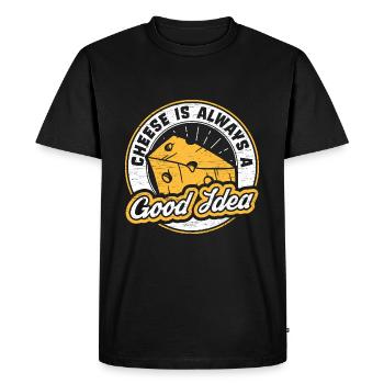 Scallowed cheese - Men's Premium Organic T-Shirt - black - Front - Nico (187cm)