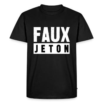 faux jeton - T-shirt Premium bio Homme - noir - Devant - Nico (187cm)