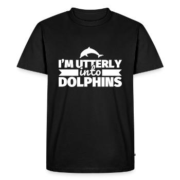 Dicton amusant pour les amoureux des dauphins - T-shirt Premium bio Homme - noir - Devant - Nico (187cm)