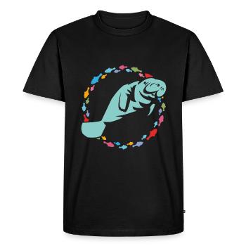 I love manatees - Men's Premium Organic T-Shirt - black - Front - Nico (187cm)