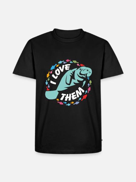 I love manatees - Men's Premium Organic T-Shirt - black