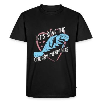 Sauvons les lamantins. Design coloré - T-shirt Premium bio Homme - noir - Devant - Nico (187cm)