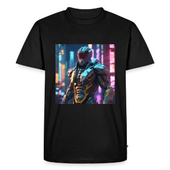 DARK SIDE WARRIOR - Men's Premium Organic T-Shirt - black - Front - Nico (187cm)