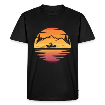 Sunset Canoeing amant canoë canoë canoë canoë canoë- canoë - T-shirt Premium bio Homme - noir - Devant - Nico (187cm)