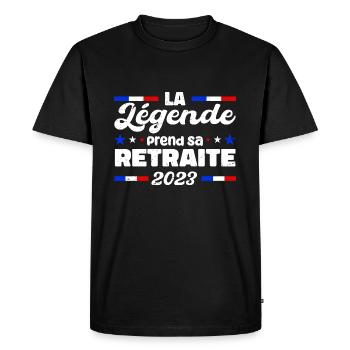 La Légende prend sa retraite 2023 - T-shirt Premium bio Homme - noir - Devant - Nico (187cm)