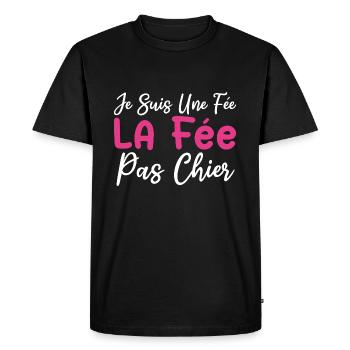 Je suis une fée la fée pas chier - T-shirt Premium bio Homme - noir - Devant - Nico (187cm)