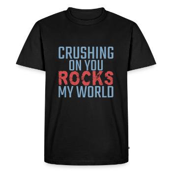 Géologie Saint-Valentin Écraser vos rochers - T-shirt Premium bio Homme - noir - Devant - Nico (187cm)