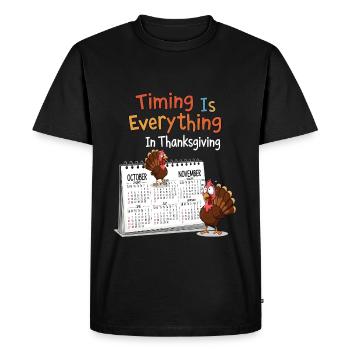 Calendrier de Thanksgiving - T-shirt Premium bio Homme - noir - Devant - Nico (187cm)