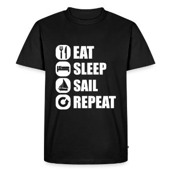 eat_sleep_sail_repeat_12_1f - Men's Premium Organic T-Shirt - black - Front - Nico (187cm)