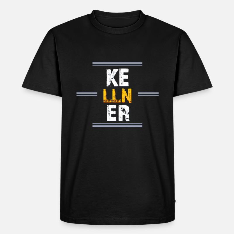 Kellner - Männer Premium Bio T-Shirt - Schwarz