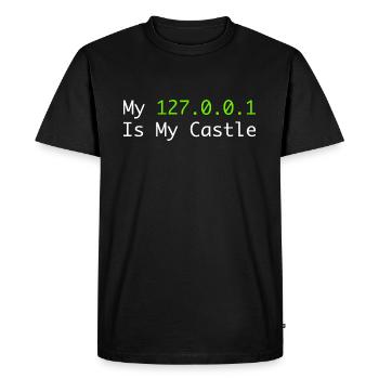 My 127.0.0.0.1 Is My Castle - T-shirt Premium bio Homme - noir - Devant - Nico (187cm)